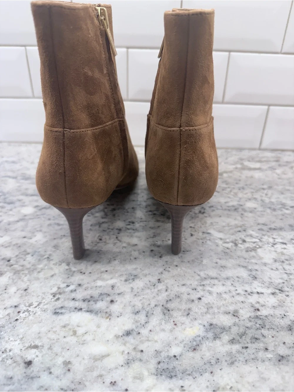 Veronica Beard Tan Kelby Suede Pointed Toe Ankle Boot - Picture 3 of 4